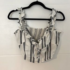 Reformation Linen Crop-Corset Top